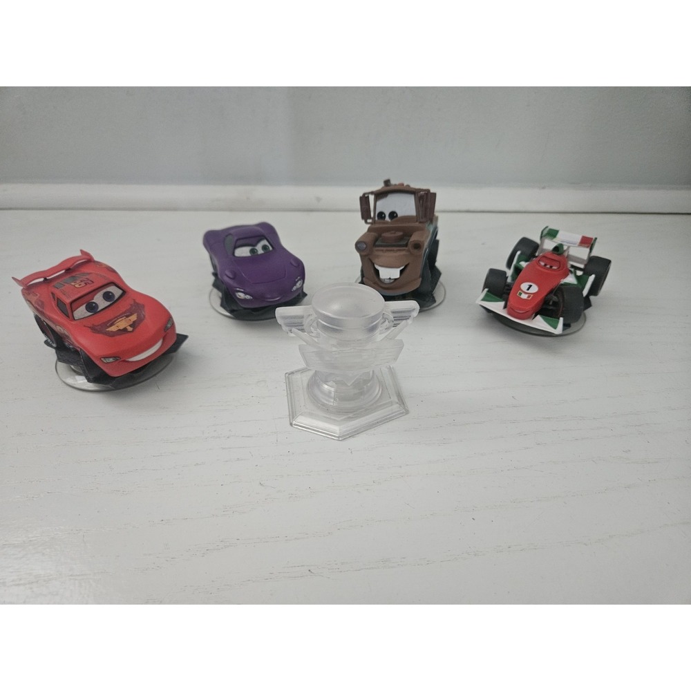DISNEY INFINITY Lightning‎ McQueen/Holley/Francesco/Mater Figure Lot 5 Playset